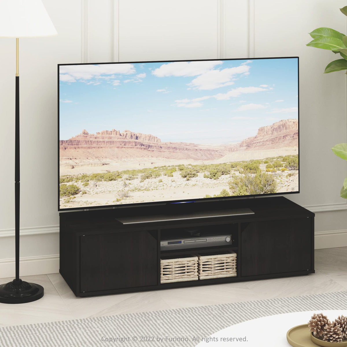 Furinno Classic Stand for TV up to 55 Inch, Espresso