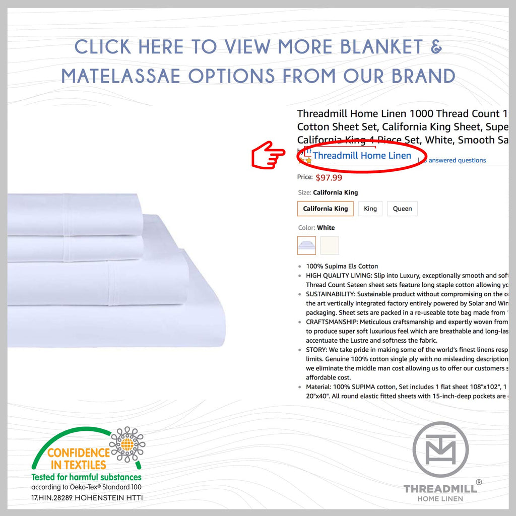 Threadmill 500 Thread Count Full Size Damask Stripe, 4 Pc Luxury Cotton Sheet Set, Silky Smooth Hotel White Sheets With 16'' Ela