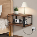 NANAGIFTREE Floating Nightstand, Wood Bedside Shelf Wall Mounted Nightstand, Floating Bedside Table Wall Shelf for Bedroom, Livi