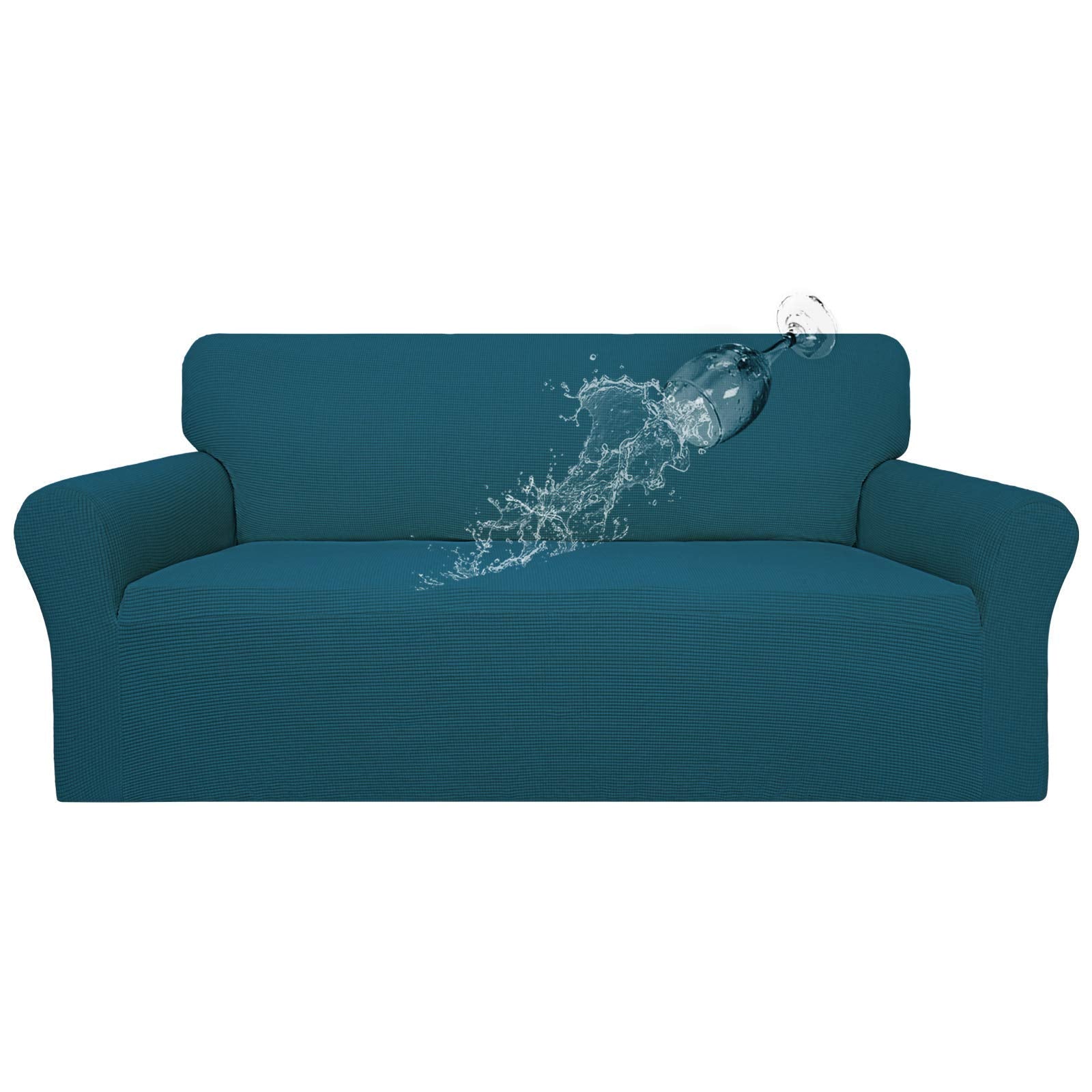 Easy-Going 100% Waterproof Couch Cover, Dual Waterproof Sofa Cover, Stretch Jacquard Sofa Slipcover, Leakproof Furniture Protector For Kids, Pets, Dog And Cat (Sofa, Peacock Blue)