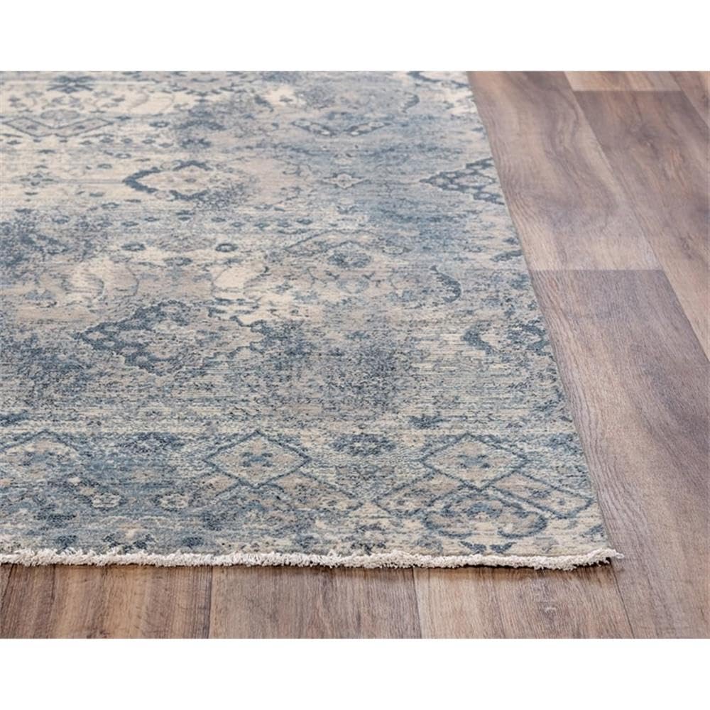 Intrepid 5' X 8' Distressed Classical Beige/Gray/Blue Hybrid Area Rug