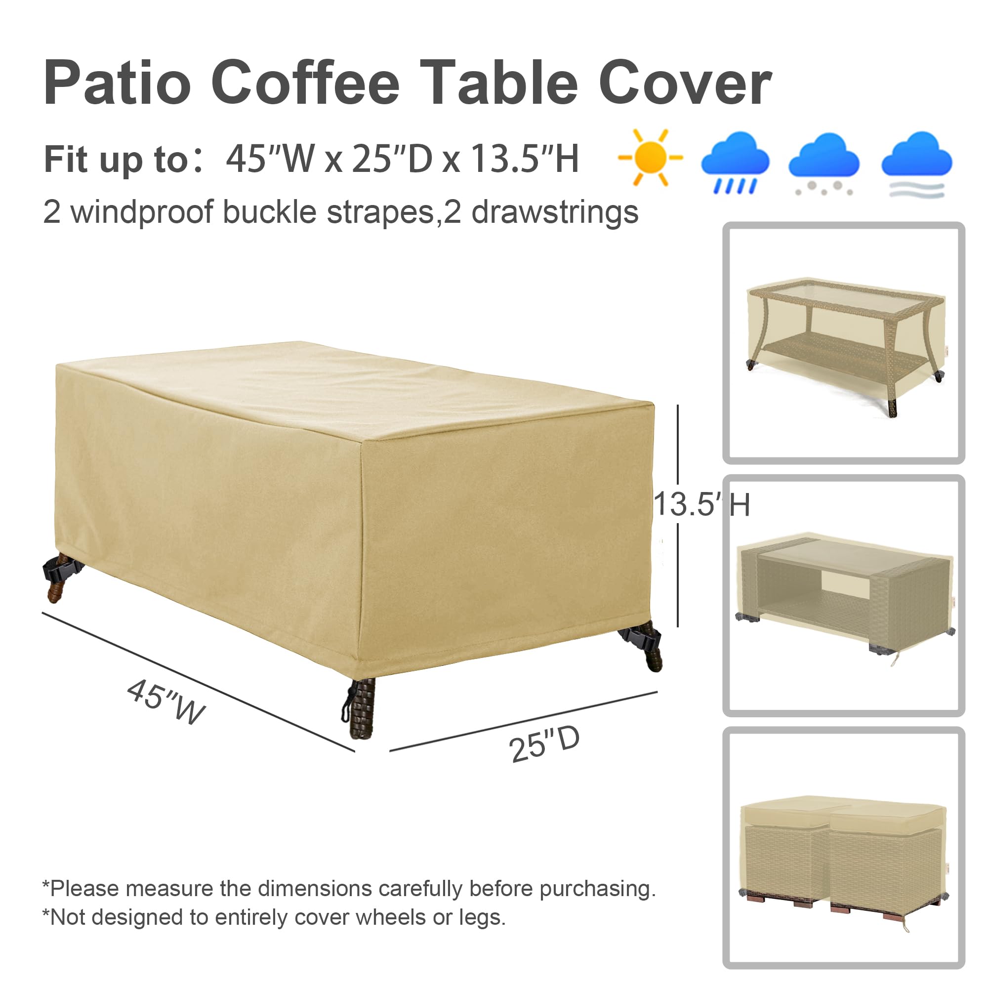 Baner Garden Patio Furniture Covers,Outdoor Furniture Cover Waterproof,Patio Furniture Set Covers For 4 Piece Outdoor Conversation Set,Patio Covers Set X-Large (Beige)