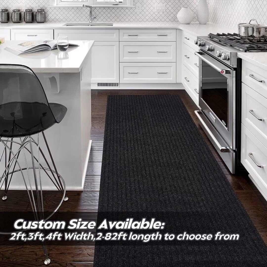Gotohipi Runner Rug 4'X28'Indoor Outdoor Utility Carpet,Area Rugs With Non Slip Rubber Backing For Hallway Kitchen Entryway Balc