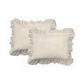 Fresh Ideas Ruffled Bed Pillow Shams with Embroidered Eyelet Detail, King, Ivory, 2-Pack