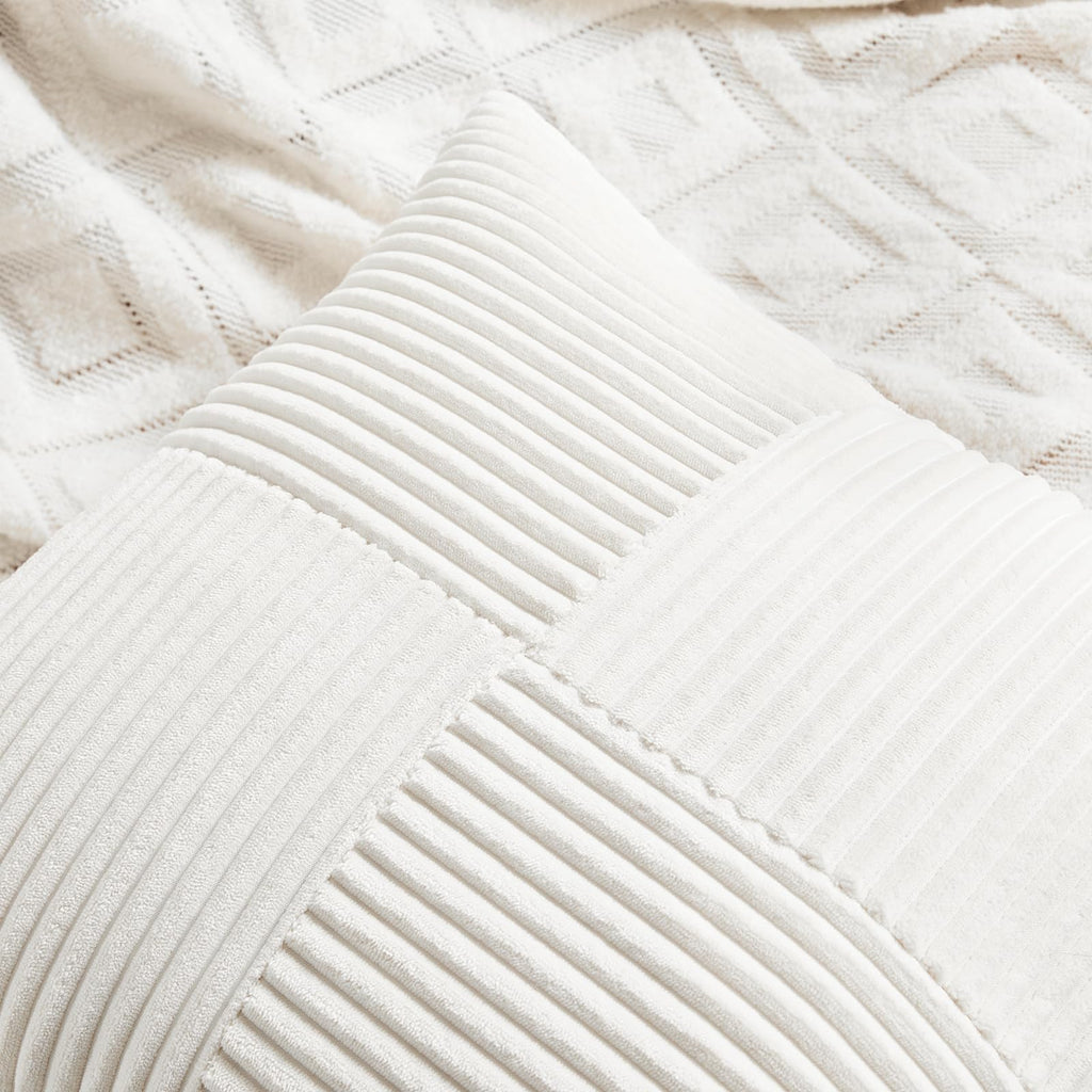 Fancy Homi Cream White Lumbar Decorative Throw Pillow Covers 12X20 Inch For Living Room Couch Bed Sofa, Rustic Farmhouse Boho Ho