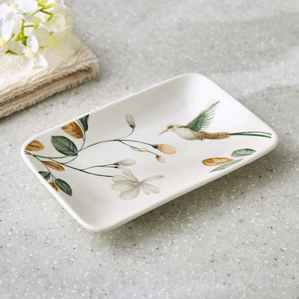 Home Centre Mekong Kralix Ceramic Printed Soap Dish