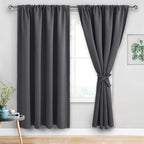 Jiuzhen Blackout Curtains For Bedroom - 60 Inch Extra Wide Thermal Insulated Room Darkening Privacy Soundproof Curtains For Living Room/Dorm Room, Set Of 2 Panels, 60 X 72 Inches, Dark Grey