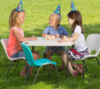 LIFETIME 80472 Kids Stacking Chair High Density Polyethylene Glacier Blue