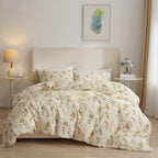 Lifetb Yellow Flower Duvet Cover Set Twin Girls Yellow Floral Duvet Cover Chic Garden Flower Bedding Sets Cotton Botanical Flora