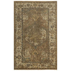 Intrepid 5' X 8' Distressed Classical Brown/Beige/Ivory/Green Hybrid Area Rug