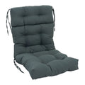 Blazing Needles 22 45-inch Twill Seat/Back Tufted Chair Cushion, 22 x 45, Steel Grey