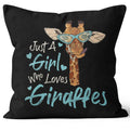 M-Qizi Giraffe Gifts Pillow Covers - Giraffes Gifts For Girls, Giraffes Pillow Covers 18X18, Just A Girl Who Love Giraffes, Gira