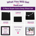 Dealuxe 21'' Sheet Set - Twin 3 Piece Set - Black