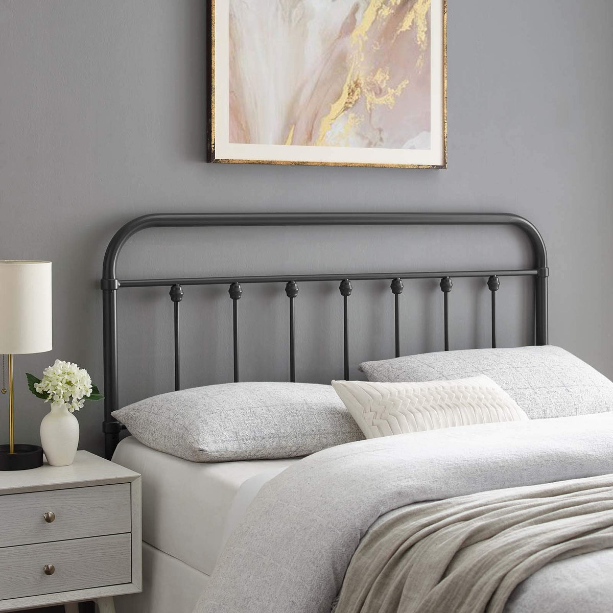 Modway Mod6153Gry Sage Full Metal Headboard, Gray