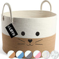 Alby Ute Cotton Basket, Handcrafted Woven Storage Planter Basket For Home Decor, MultiPurpose Bag With Handle For Living Room (