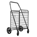 Folding Shopping Cart With 360Degree Wheels Black (Double Basket)