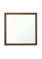 Acme Miquell Contemporary Wood Frame Bedroom Square Mirror In Oak
