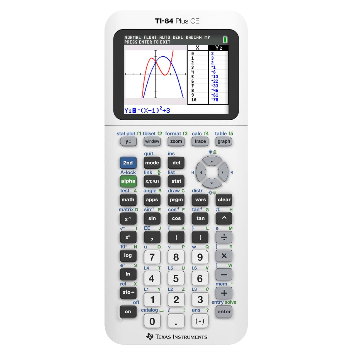 Texas Instruments Ti-84 Plus Ce Color Graphing Calculator, Bright White