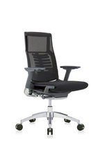Eurotech Seating Powerfit-Charcoal Frame-Mesh Back/Fabric Seat Desk Chair, Black