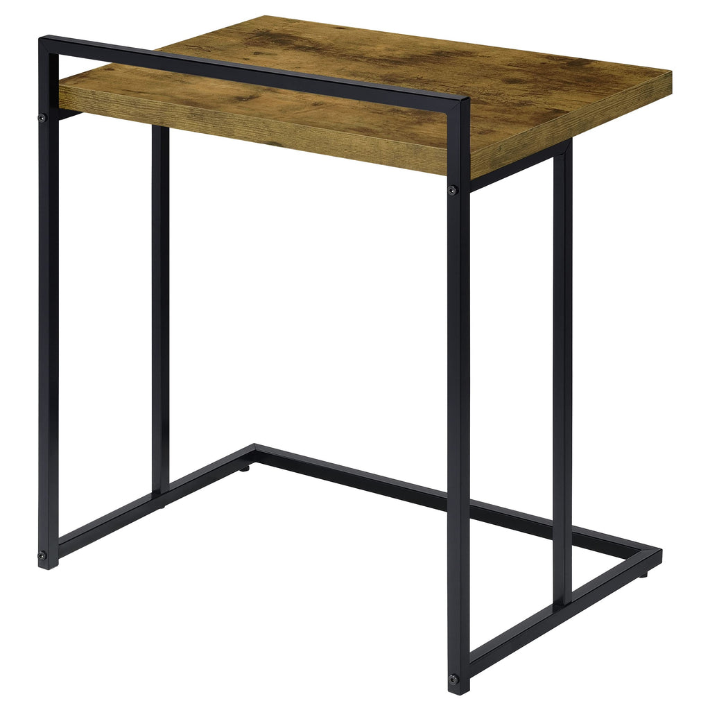 Coaster Home Furnishings Dani Rectangular Snack Table with Metal Base Antique Nutmeg and Black