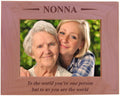 CustomGiftsNow Nonna - To the world youre one person but to us you are the world - Engraved Wood Picture Frame (5x7 Horizontal)