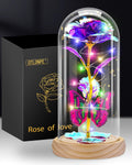 Otlonpe Glass Rose Flower Gifts for Women, Romantic Christmas Birthday Gifts for Women Mom Wife Girlfriend Grandma Sister, Wood 