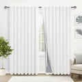 Xwzo 100% Blackout Curtain 84 Inches Length 2 Panels Set - Extra Wide Thermal Insulated Noise Reducing Heat Blocking Drapes For