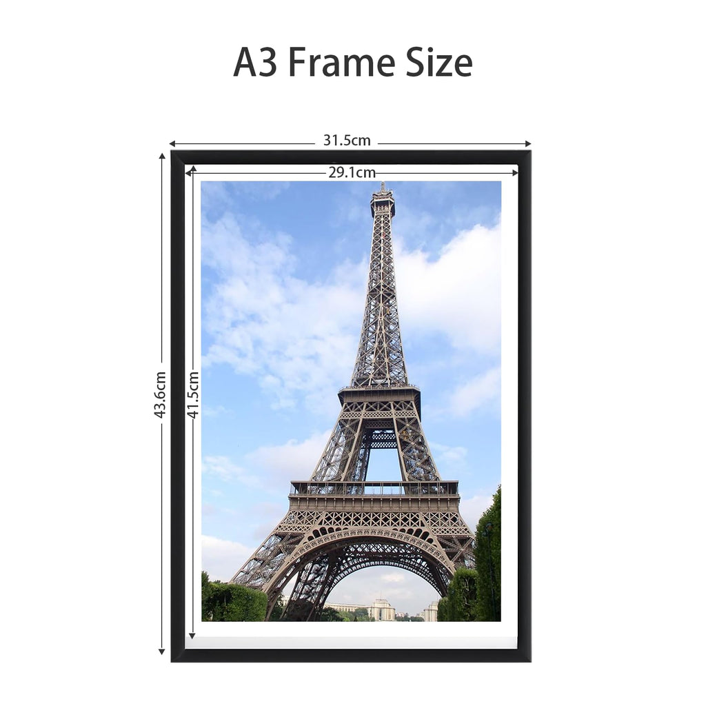 Lyyyxgyp A3 Black Metal Picture Frame 2 Pack 11.7X16.5 In Aluminum Alloy Photo Frame Gallery Poster Frame With Plexiglass For Wa