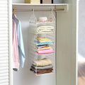 5Tier Hanging Closet Organizer  Foldable Wardrobe Shelf Rack For Clothes, Shoes & Accessories Storage