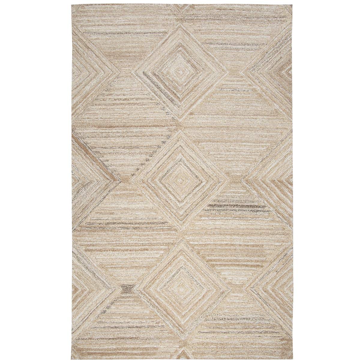 Rizzy Home Alora Decor Makalu 5' X 8' Geometric/Solid Tan/Natural Hand-Tufted Area Rug