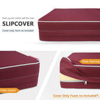 Porch Shield Patio Chair Seat Cushion Covers Set 4 Waterproof Fade Resistant Outdoor Cushion Slipcovers 24 X 24 X 4 Inch, Burgun