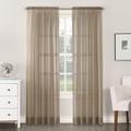 No. 918 Emily Sheer Voile Rod Pocket Curtain Panel, 59' X 63', Taupe