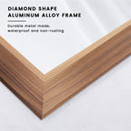 Amorho Bathroom Mirror, 60X36 Inch Wall Mirror, Walnut Wood Grain Metal Framed, Anti-Rust, Hang Horizontally/Vertically, Suitabl