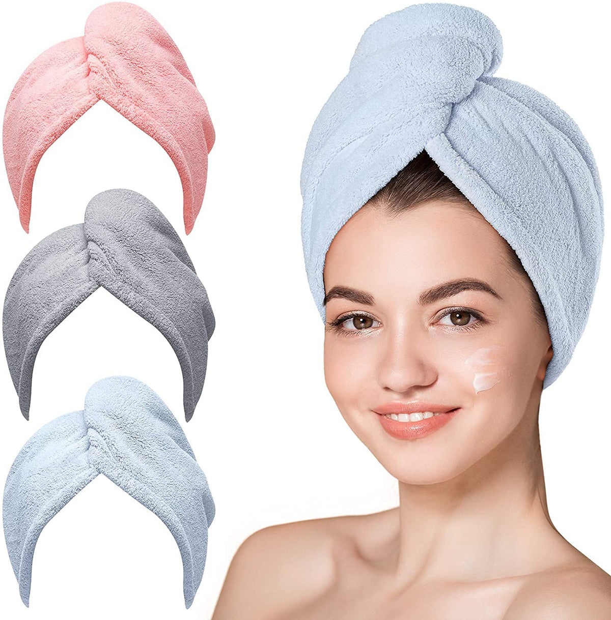TECH LOGO ELECTRONICS Super Absorber Microfibre Hair Drying Towel for Women Hair Wrap Turban for Wet Hairs Lightweight & Soft He