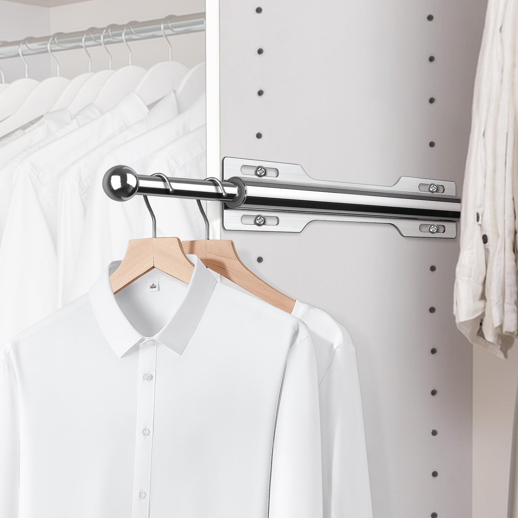 FIRJOY 12 Valet Rod for Closet Pull Out (1 Pack, Chrome)