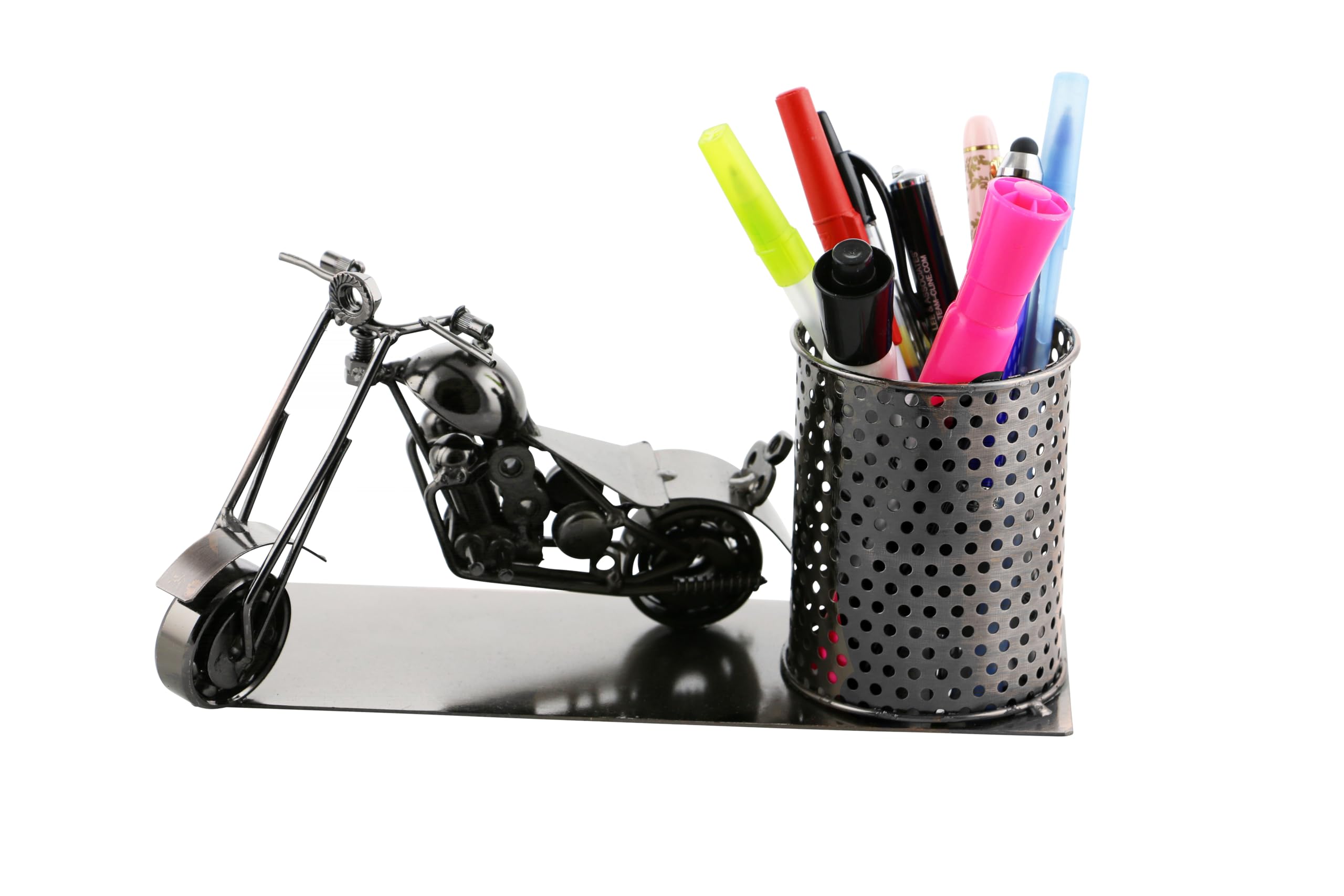 Wine Bodies Handmade Chopper Motorcycle Business Pen Holder Desk Organizer