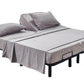 Kingnex Striped Split Top King Sheets Sets For Adjustable Bed With Strap Soft Brushed 1800 Microfiber 4 Pieces Flex Head King Be
