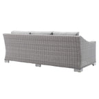 Modway Conway Sunbrella Outdoor Patio Wicker Rattan, Sofa, Light Gray Gray