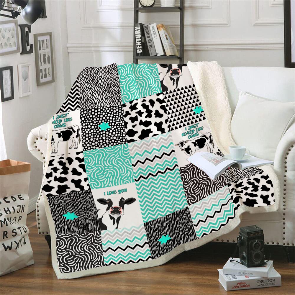 Cow Blanket Cow Decor Bedding Throw Soft Print Queen Size Blanket For Girl Women Birthday Valentine'S Day Soft Cute Print Farm A