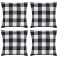 Cootato Christmas Pillow Covers - Set Of 4 Buffalo Black And White Plaid Throw Pillow Covers, 18 X 18 Inches Cotton Pillow Cover