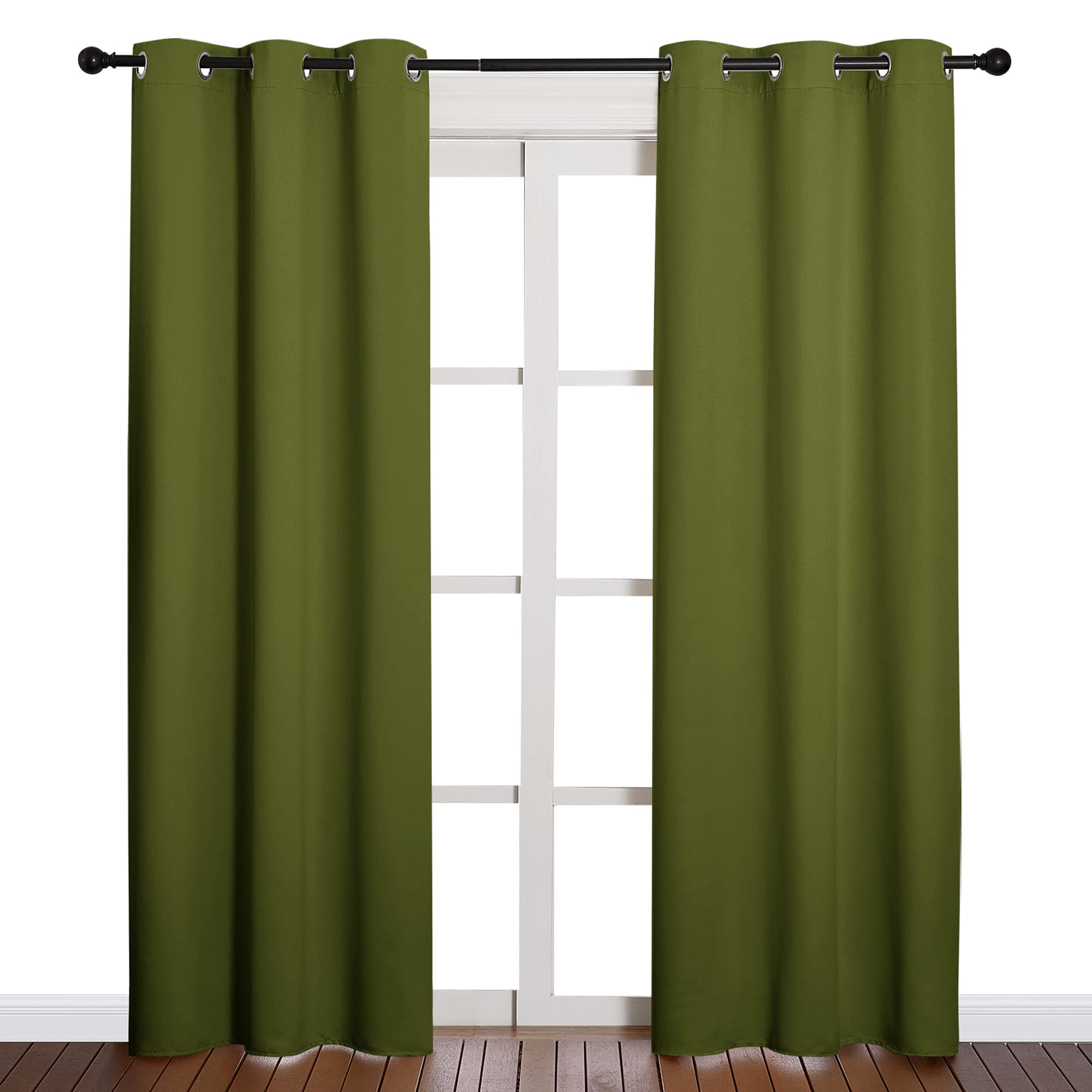 Nicetown Holiday Christmas Decor Thermal Insulated Solid Grommet Blackout Curtains/Drape For Living Room (1 Pair, 42 By 84 Inche