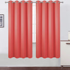 Lemomo 100% Blackout Curtains 52 X 63 Inch/Coral Curtains 2 Panels With Black Lining Room Darkening Thermal Insulated Bedroom Cu