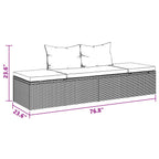 Vidaxl Patio Bed Black 76.8''X23.6'' Poly Rattan