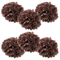 WYZworks Set of 6 - Brown 10 - (6 Pack) Tissue Pom Poms Flower Party Decorations for Weddings, Birthday, Bridal, Baby Showers, N