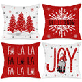 Lanpn Christmas Throw Pillow Covers 18X18 Set Of 4, Merry Christmas Xmas Winter Decorative Holiday Cushion Pillow Cases 18 X 18