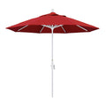 California Umbrella Gscu908170-5403 9' Round Aluminum Market, Crank Lift, Collar Tilt, White Pole, Sunbrella Jockey Red Patio Um