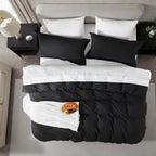 Nestl Black Duvet Cover King Size - Soft Prewashed King Duvet Cover Set, 3 Piece, With Zipper Closure, 1 Duvet Cover 104X90 Inches And 2 Pillow Shams