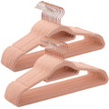 SONGMICS Velvet Hangers, Set of 100 Clothes Hanger with Rose Gold Swivel Hook, Non-Slip, and Space-Saving, 0.2-Inch Thick, 17.1-