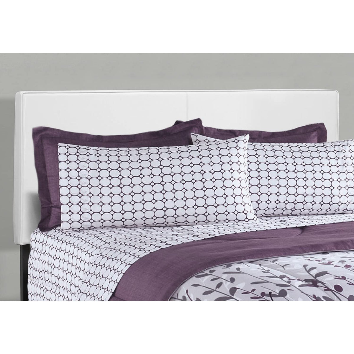 Monarch specialties , Bed, Leather-Look, White, Queen
