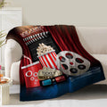 Movie Theater Theme Blanket Gifts For Women Girls Boys Men Cinema Clapboard Film Popcorn Print Presents For Kids Adults Teen Bir